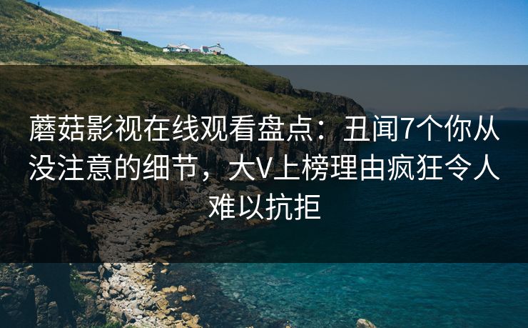蘑菇影视在线观看盘点：丑闻7个你从没注意的细节，大V上榜理由疯狂令人难以抗拒