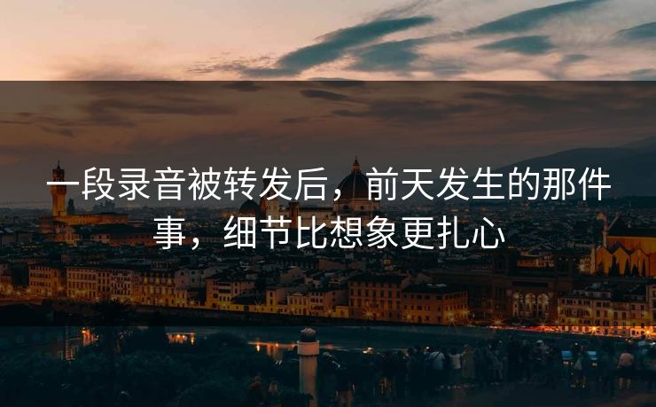 一段录音被转发后，前天发生的那件事，细节比想象更扎心