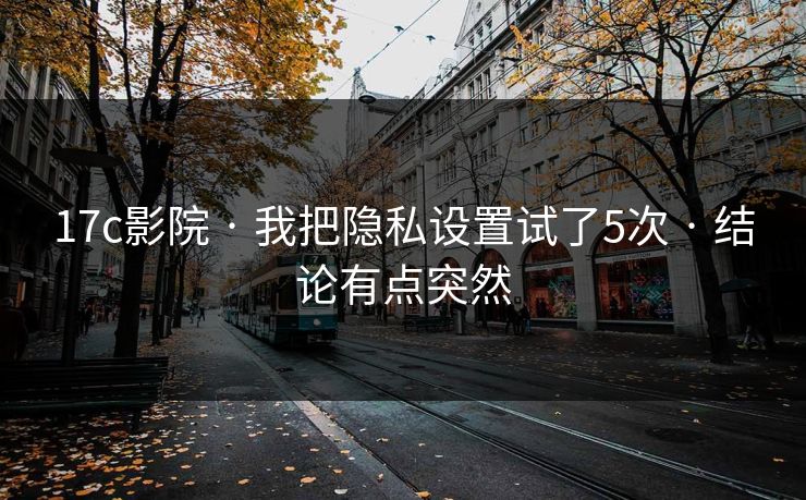 17c影院 · 我把隐私设置试了5次 · 结论有点突然